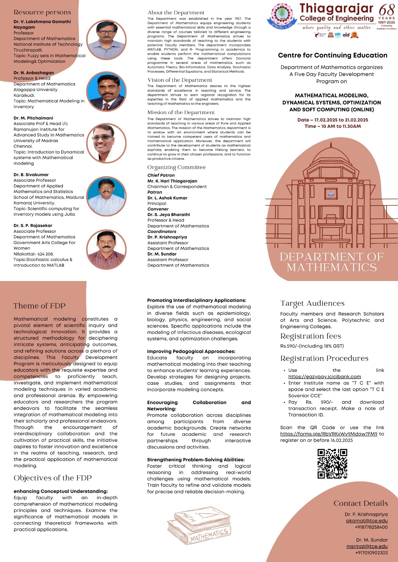 Five Day FDP on Mathematical Modeling, Dynamical Systems, Optimization and Soft Computing