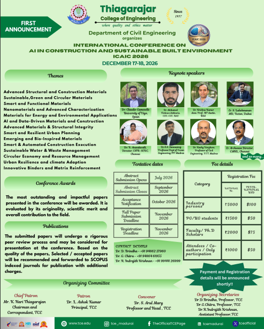 International conference on AI in Construction Industry and Sustainable Built Environment (ICAIC 2026)