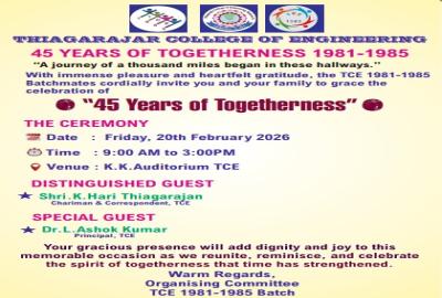 45 Years of Togetherness 1981 - 1985