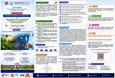 ISTE-BNY Knowledge Enhancement Programme 2026 on “Synergistic AI for Sustainable Innovation in Agriculture and Healthcare” 