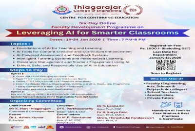A Six-Day FDP on Leveraging AI for Smarter Classrooms