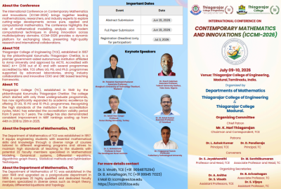 International Conference On Contemporary Mathematics And Innovations ( ICCMI - 2026)