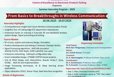 Summer Internship Program – 2025 From Basics to Breakthroughs in Wireless Communication