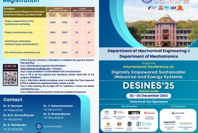 International Conference on Digitally Empowered Sustainable INdustiral and Energy Systems - DESINES'25