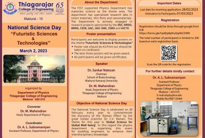 National Science Day Futuristic Sciences and Technologies