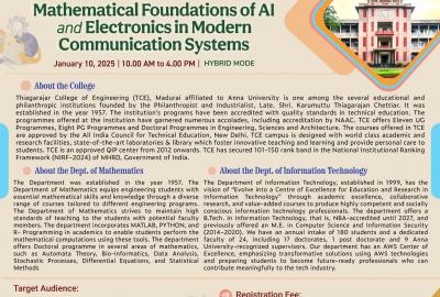 One-Day International Workshop on Mathematical Foundations of AI and Electronics in Modern Communication Systems