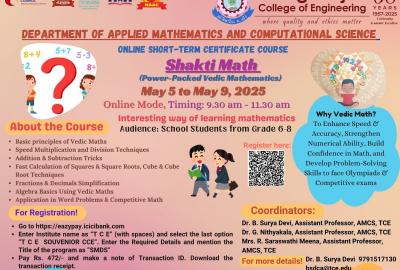 Online Short-Term Certificate Course on Shakti Math