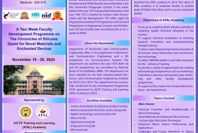 AICTE 12 Days - Advanced ATAL FDP on The Chronicles of Silicona: Quest for Novel Materials and Enchanted Devices