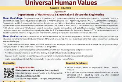 Three-Day FDP on Universal Human Values